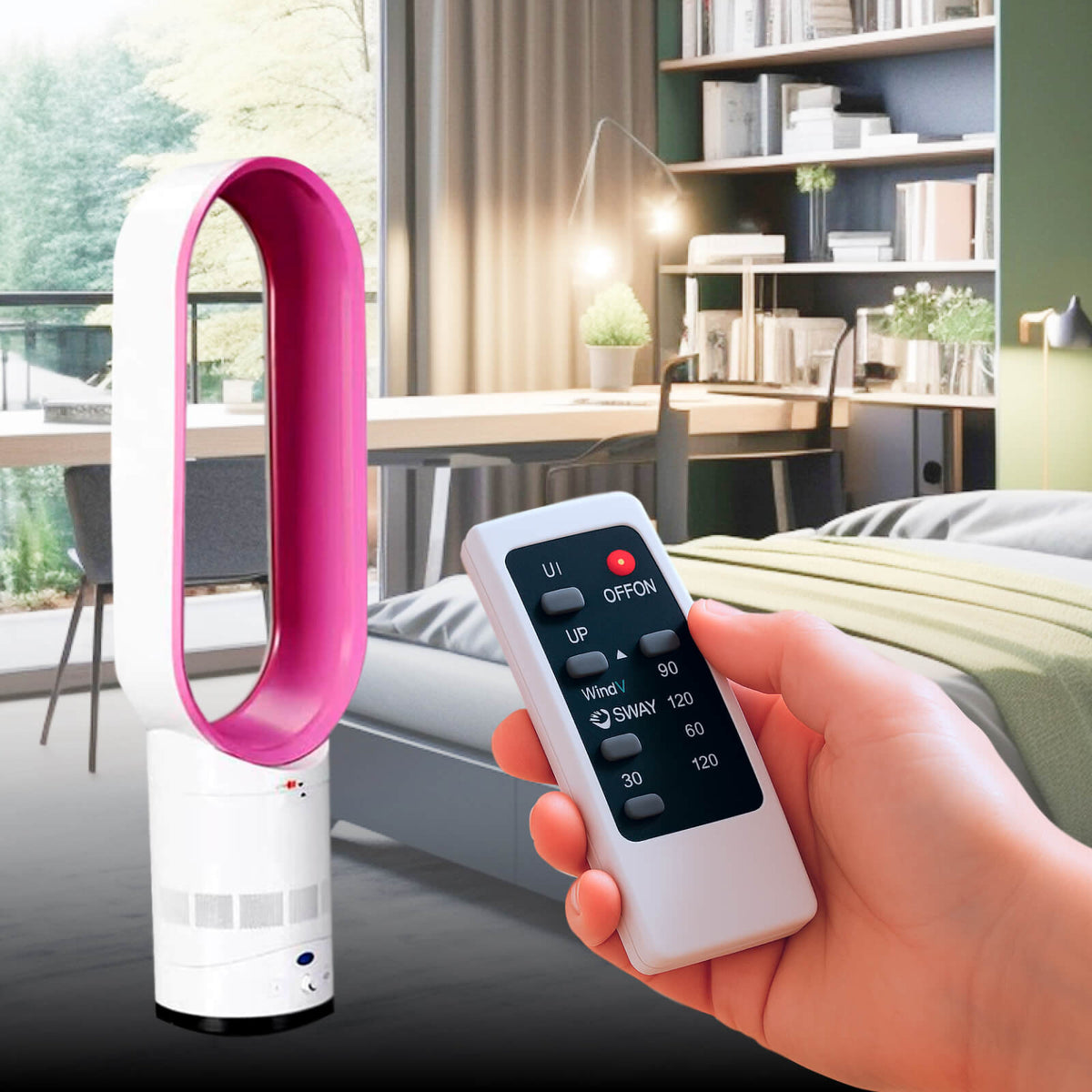 16-Inch Remote-Controlled Bladeless Fan - UK Design