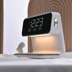 3-in-1 Bedside Lamp with Wireless Charging – LCD Alarm Clock and Touch Dimmable LED Table Light