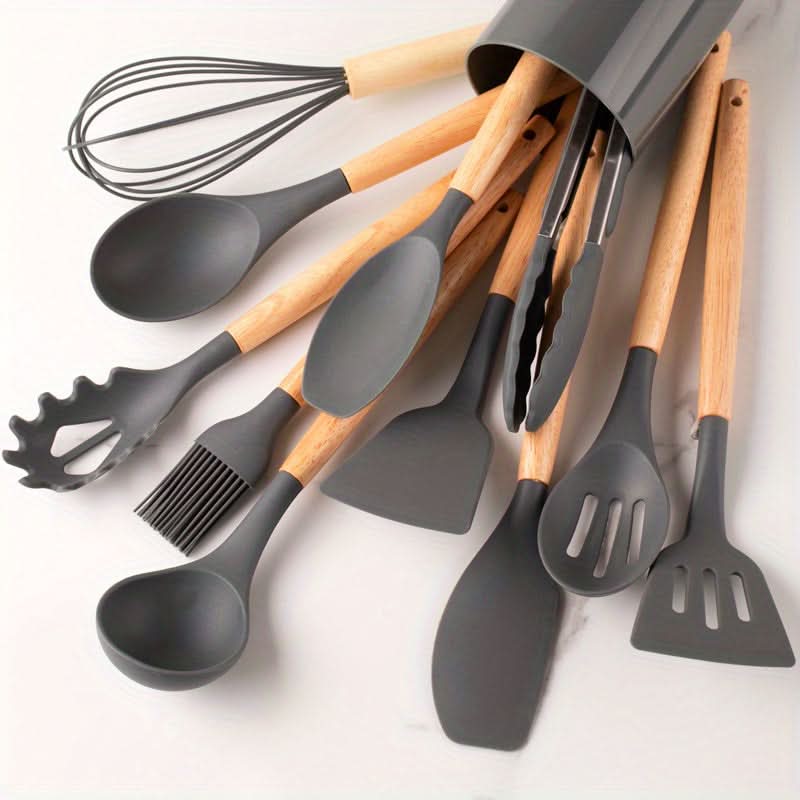 12-Piece Silicone Kitchen Set | Heat Resistant & Dishwasher Safe