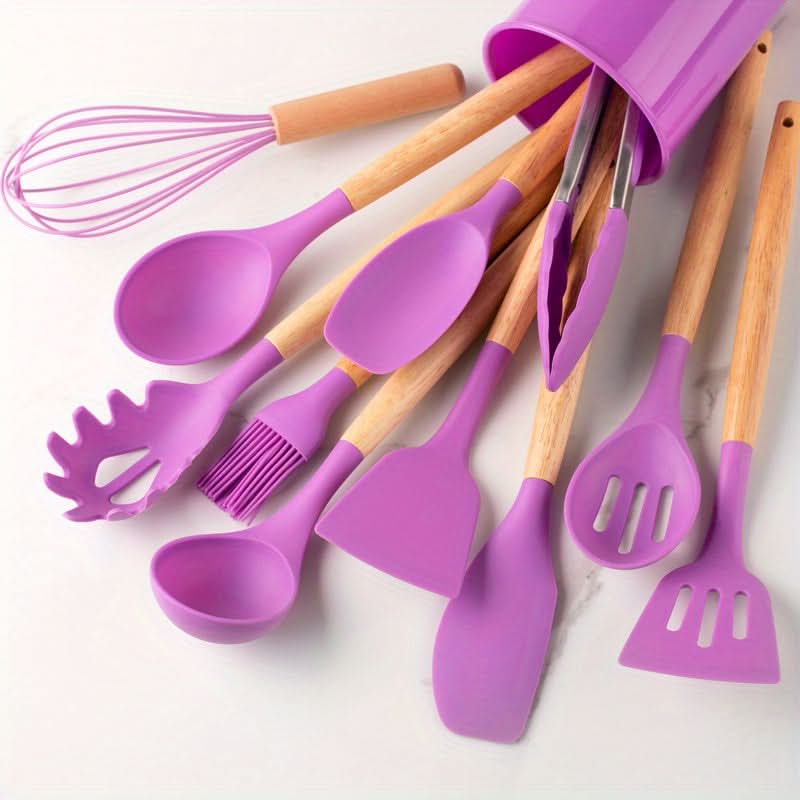 12-Piece Silicone Kitchen Set | Heat Resistant & Dishwasher Safe