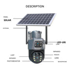 Solar-Powered Wireless 4K Security Camera – Dual Protection System