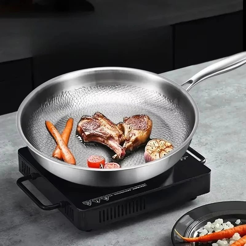 Non-Stick Hammered Titanium Frying Pan for Induction Cooktops and Daily Cooking