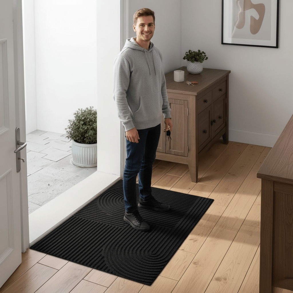 Washable Absorbent Mat with Flowing Line Design