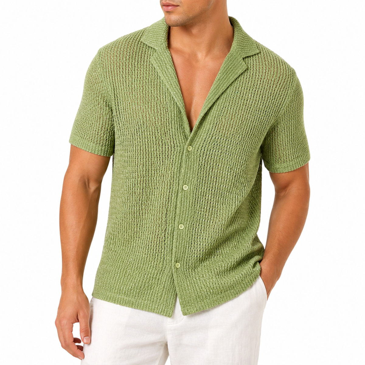 Men's Short-Sleeve Knitted Shirt | Summer