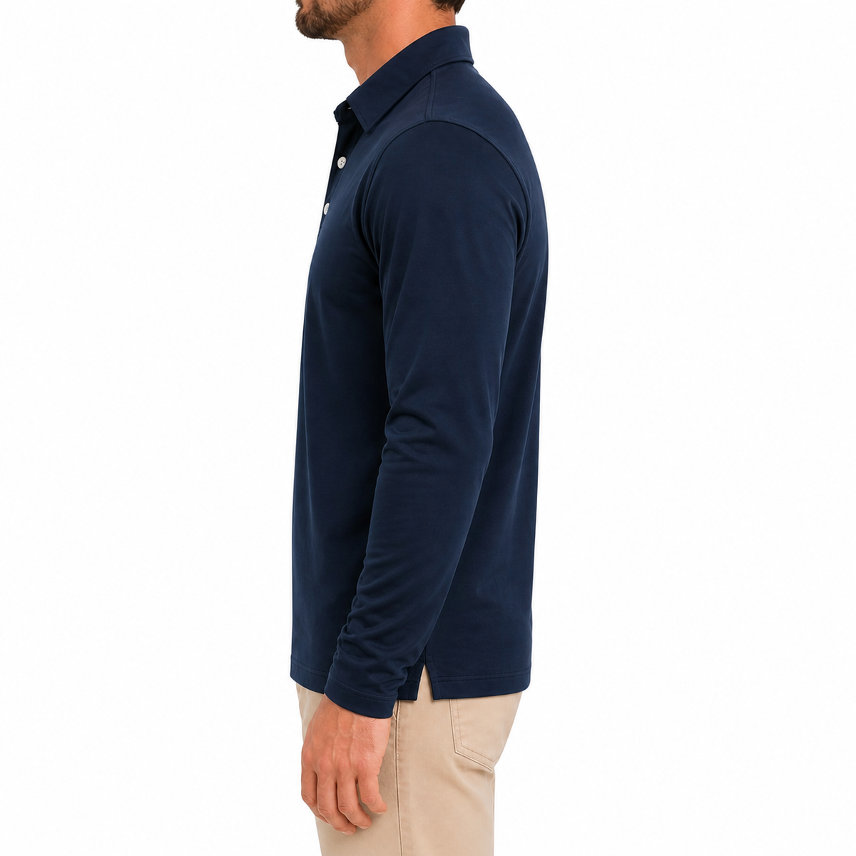 Men's Collared Long Sleeve Polo Shirt | Casual