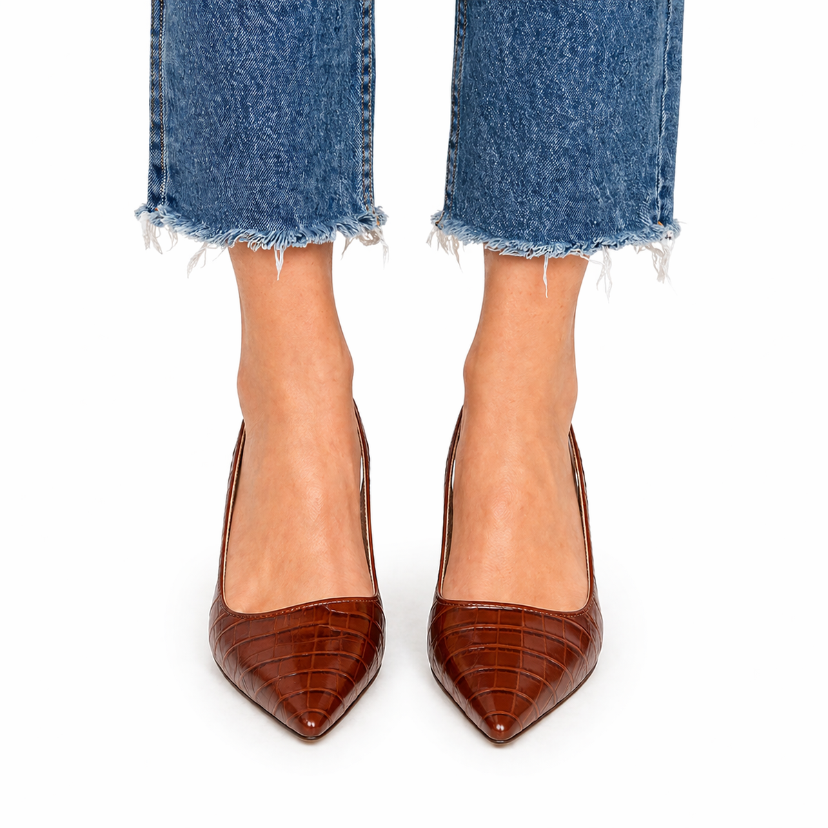 Women's Pointed-Toe Slingback Pumps | Mid Chunky Heel