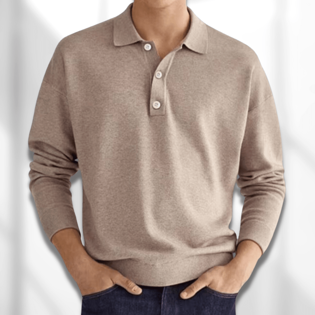 Men's Jumper Polo Shirt | Long Sleeve