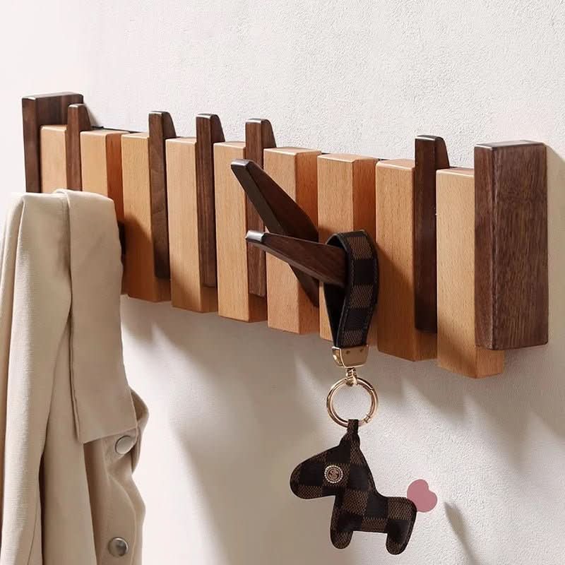 Handcrafted Piano-Style Wall Coat Rack