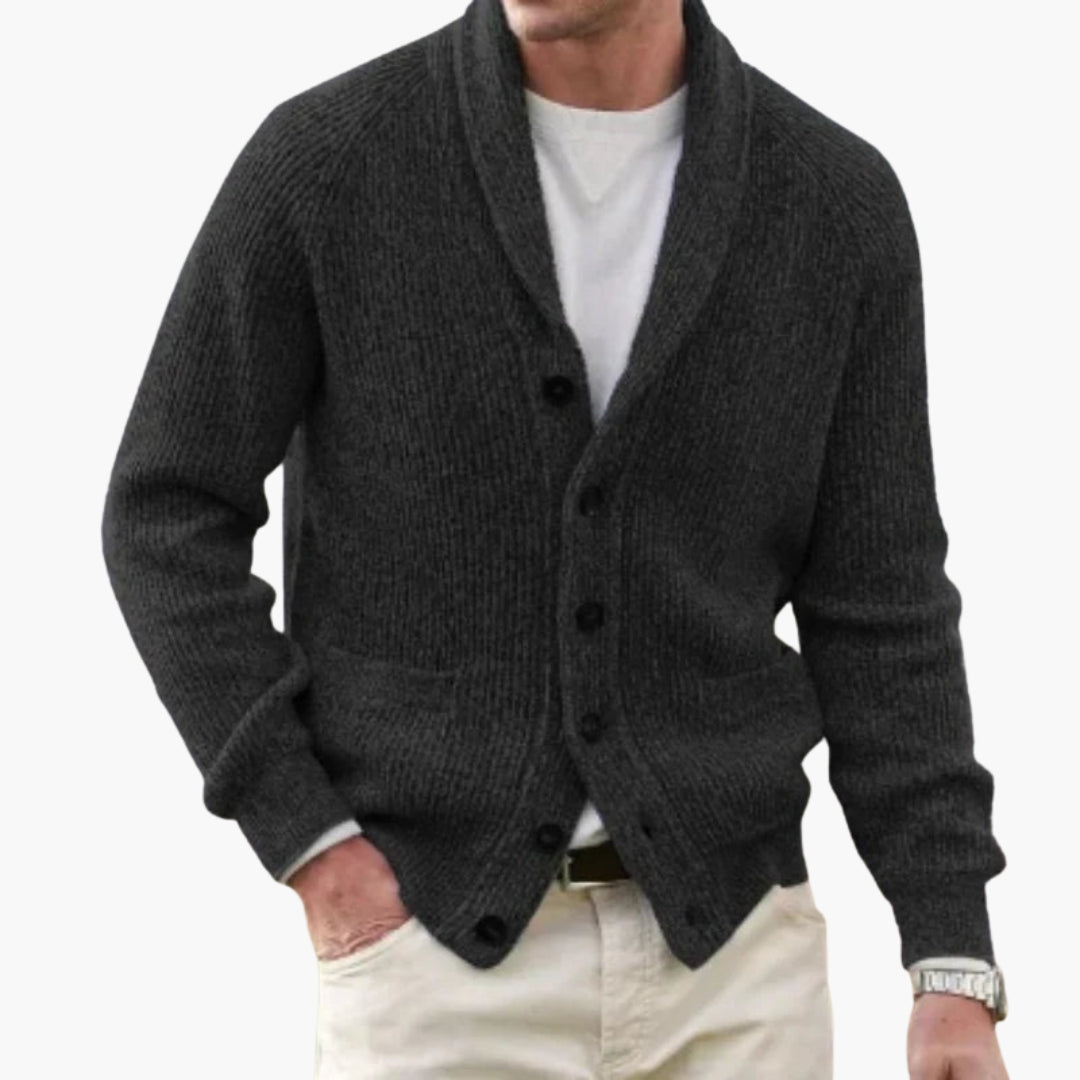 Men's Knit Cardigan | With Shawl Collar