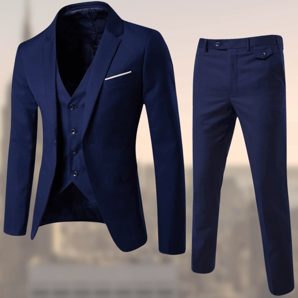 Men's Three-Piece Formal Suit | Blazer, Vest, and Trousers