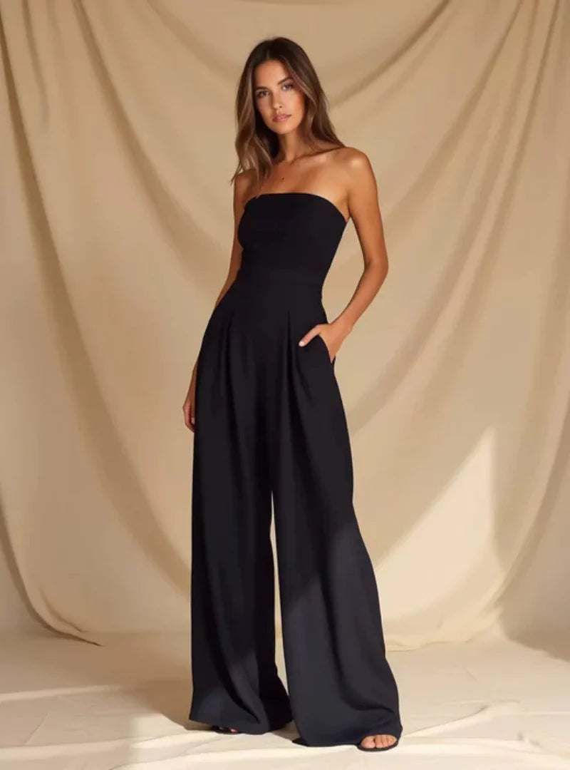 Women's Strapless Wide Leg Jumpsuit | Casual