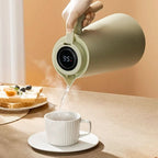 Insulated Thermos with Temperature Indicator and Wooden Handle