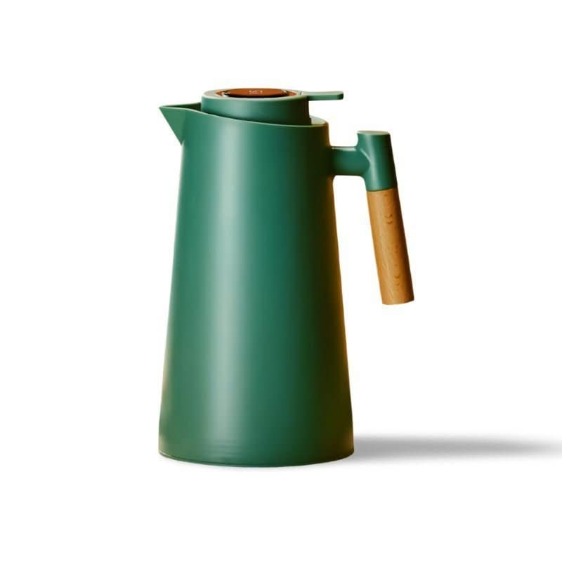 Insulated Thermos with Temperature Indicator and Wooden Handle