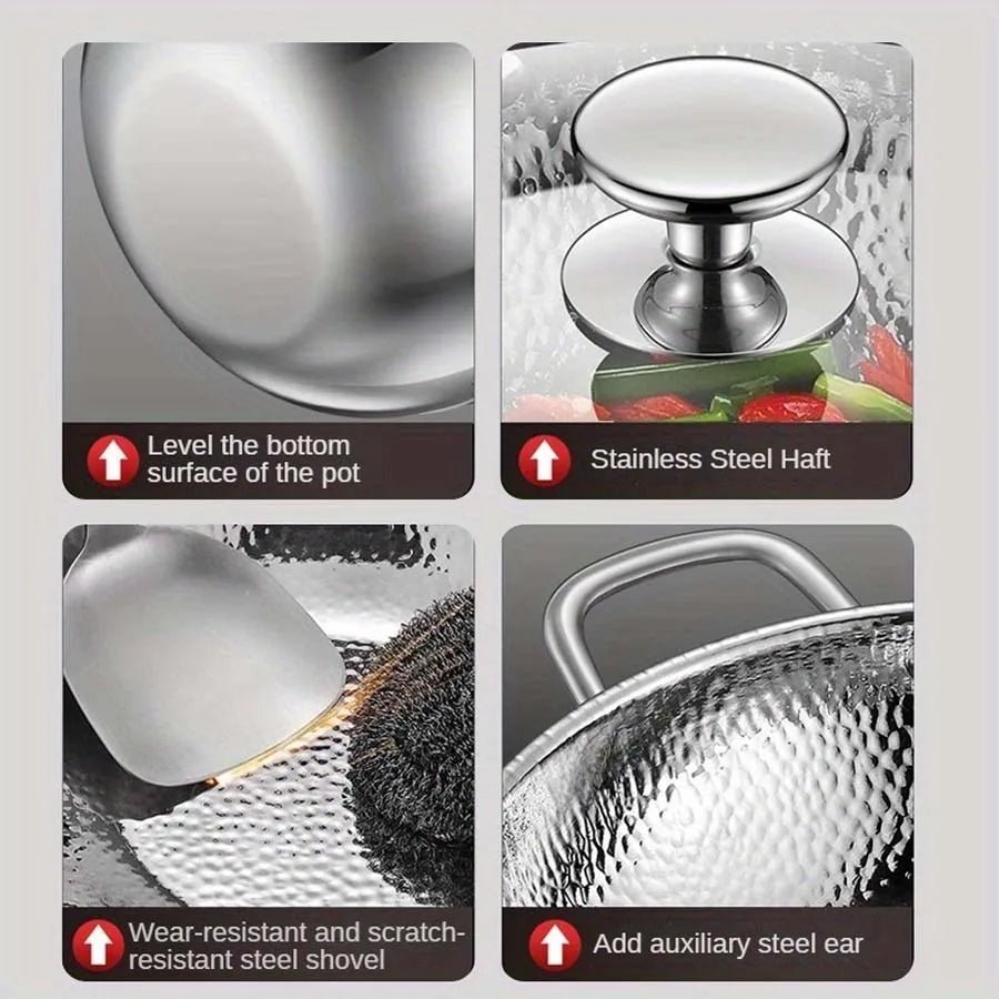 High-Quality Titanium Round Bottom Wok for Induction Cooktops and Easy Stir-Frying
