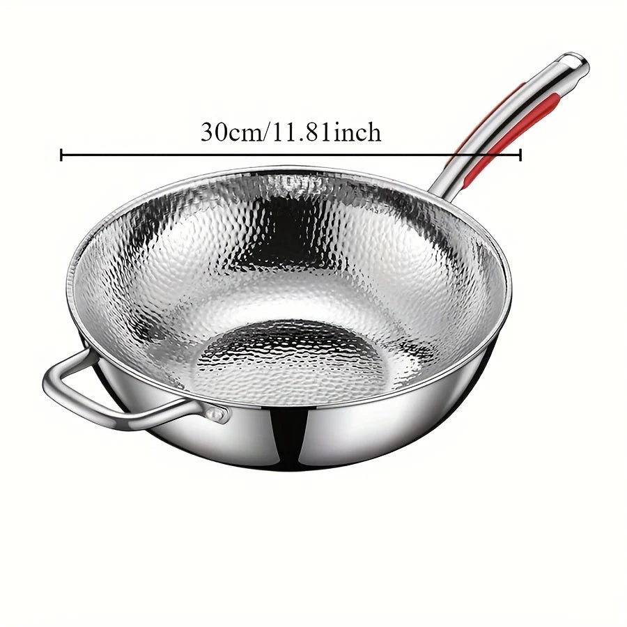 High-Quality Titanium Round Bottom Wok for Induction Cooktops and Easy Stir-Frying