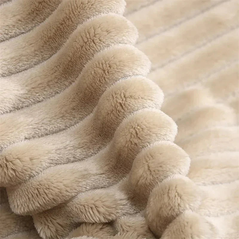Striped Wide Flannel Fleece Blanket