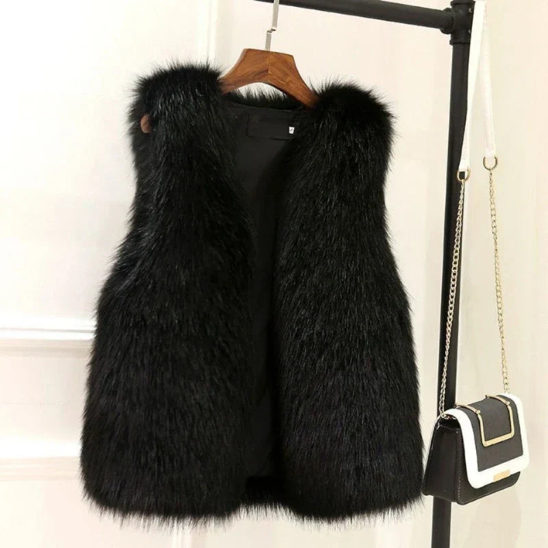 Ladies' Warm Faux Fur Vest | Winter