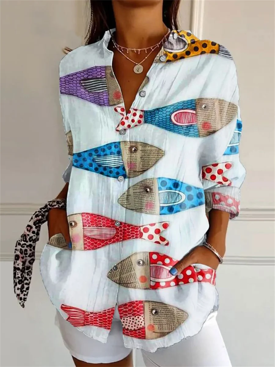 Women's Printed Blouse | Long Sleeve