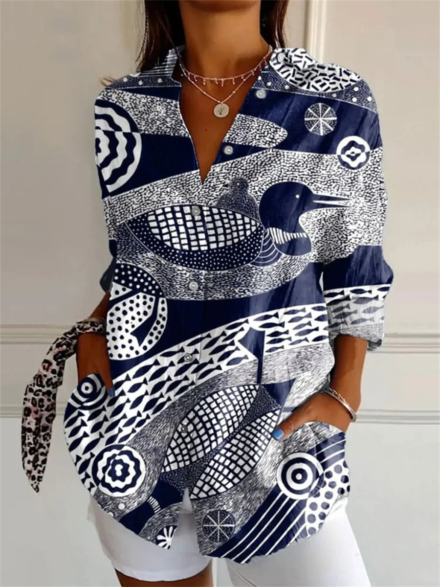 Women's Printed Blouse | Long Sleeve