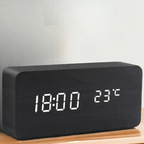 Voice-Controlled LED Wooden Clock for Elegant Time Display