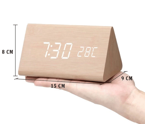 Voice-Controlled LED Wooden Clock for Elegant Time Display