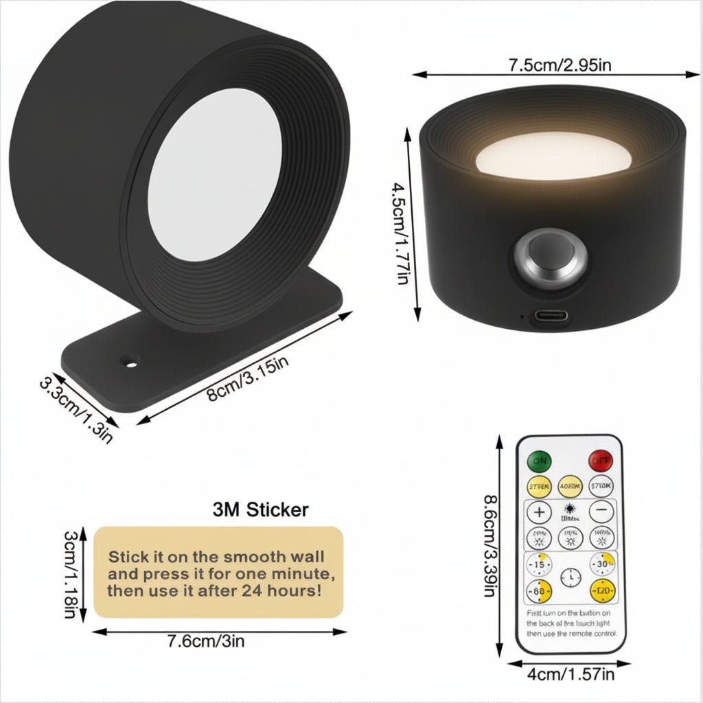 Remote-Controlled Wireless Nordic Wall Light