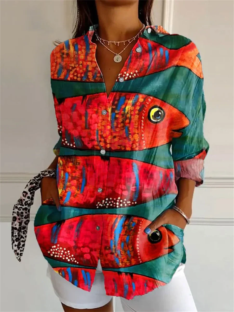Women's Printed Blouse | Long Sleeve