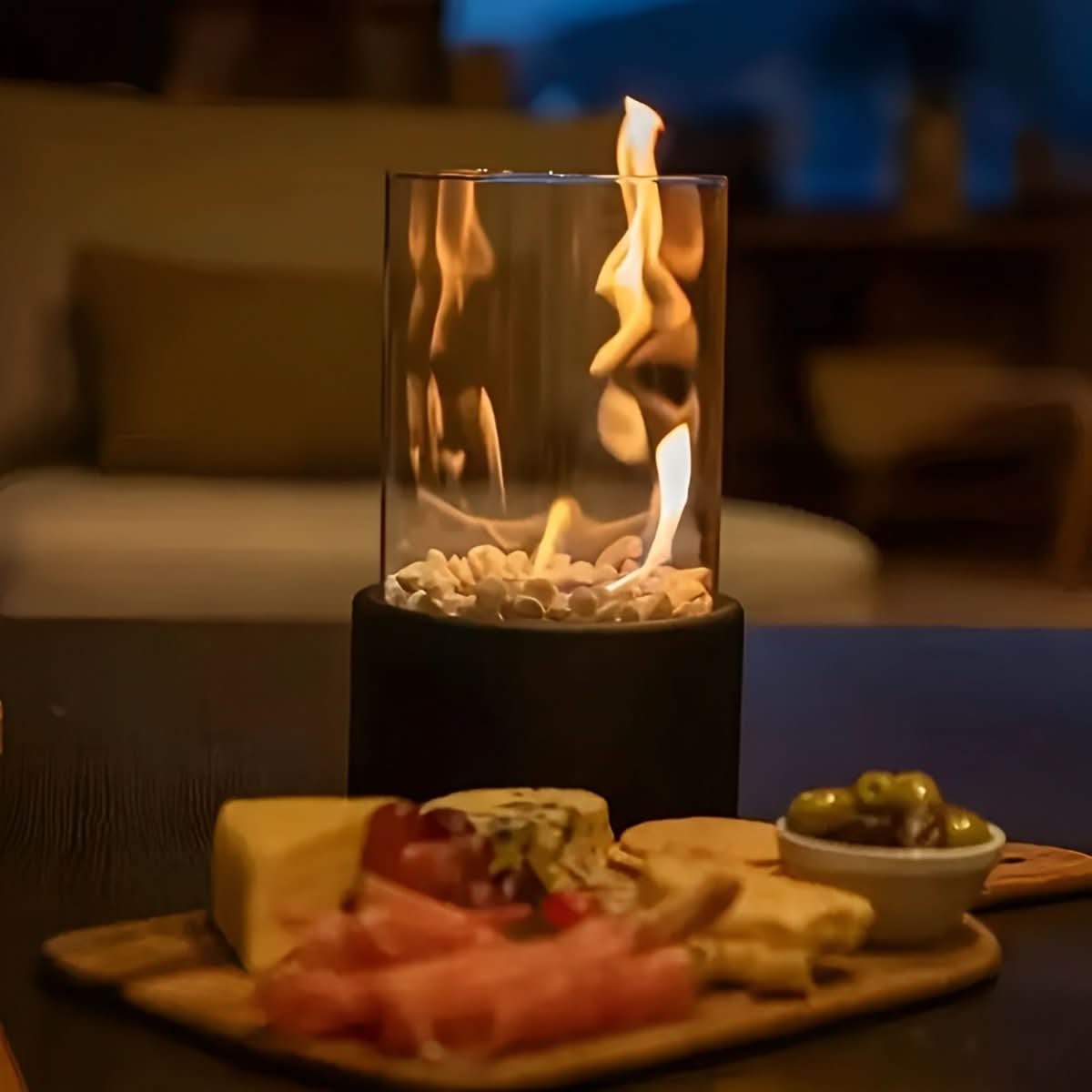 Smoke-Free Tabletop Fireplace for Stylish Indoor and Outdoor Use