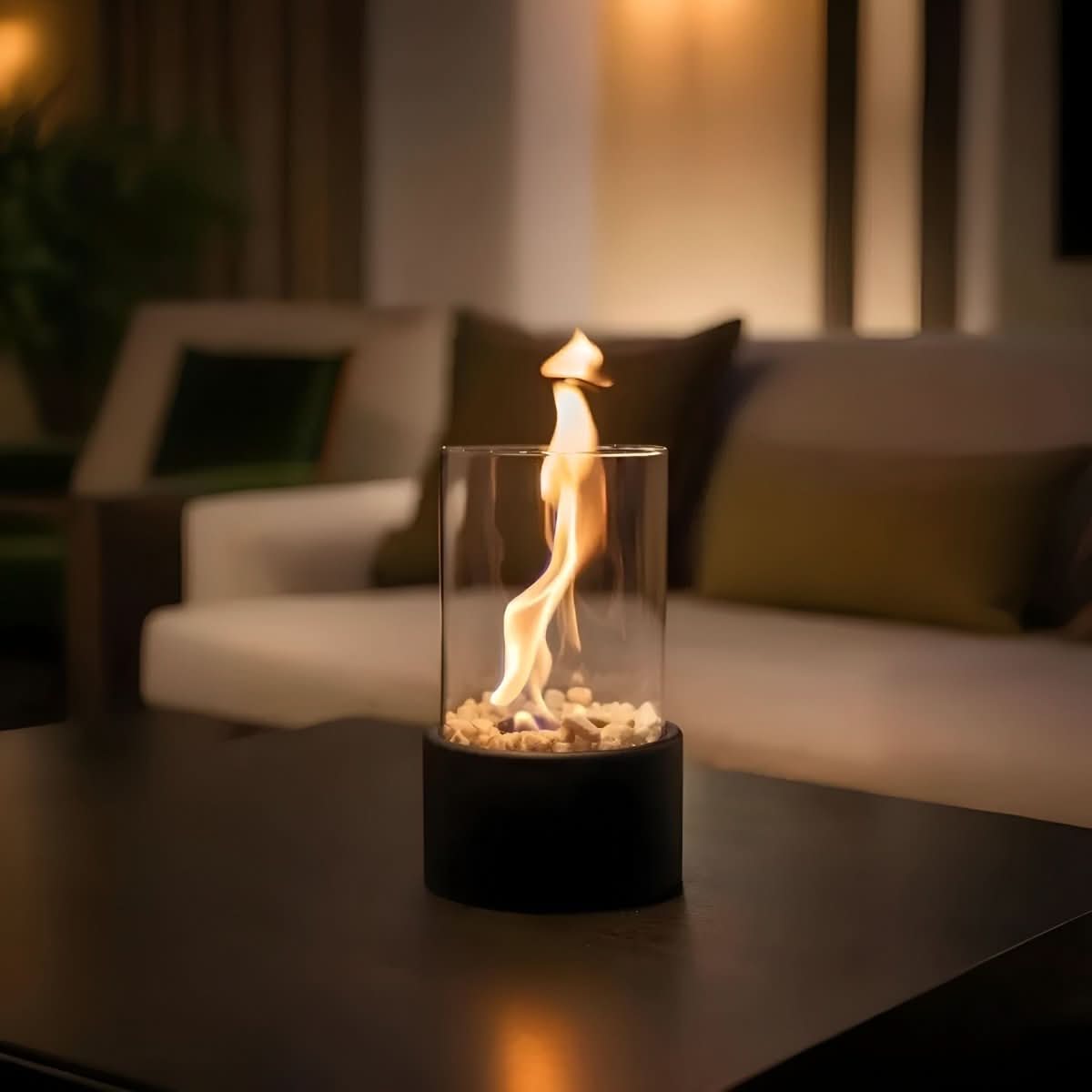 Smoke-Free Tabletop Fireplace for Stylish Indoor and Outdoor Use