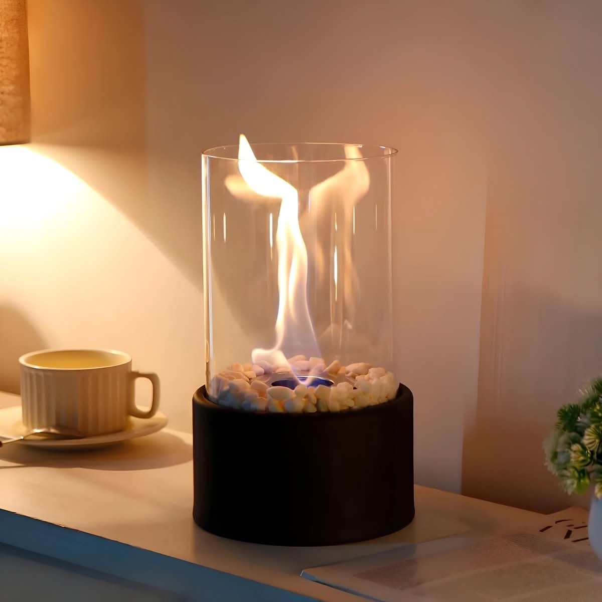 Smoke-Free Tabletop Fireplace for Stylish Indoor and Outdoor Use