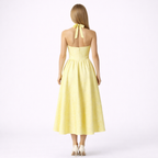 Lemon Midi Dress Halter Neck
