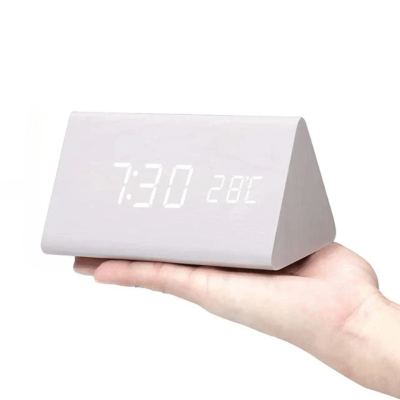 Voice-Controlled LED Wooden Clock for Elegant Time Display