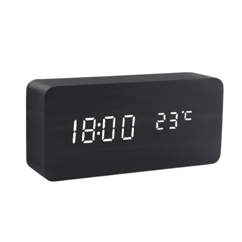Voice-Controlled LED Wooden Clock for Elegant Time Display