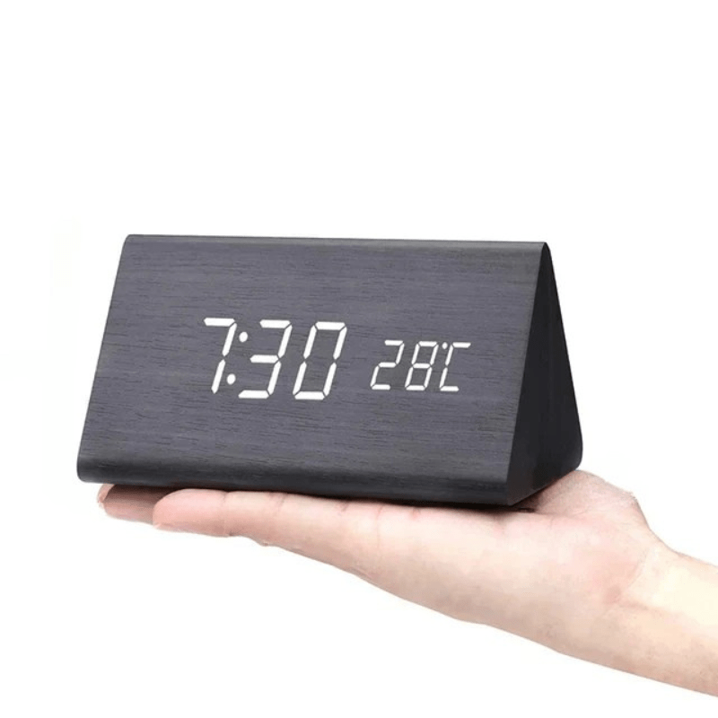 Voice-Controlled LED Wooden Clock for Elegant Time Display