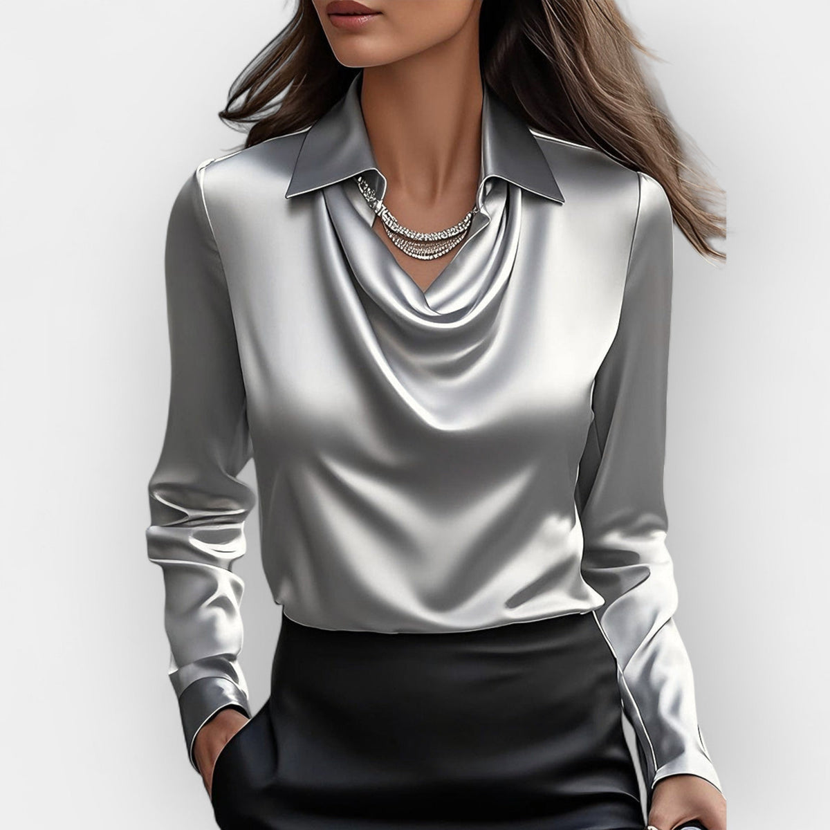 Women's Elegant Satin Blouse | Glitter