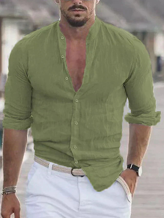 Men's Casual Henley Shirt | Long Sleeve