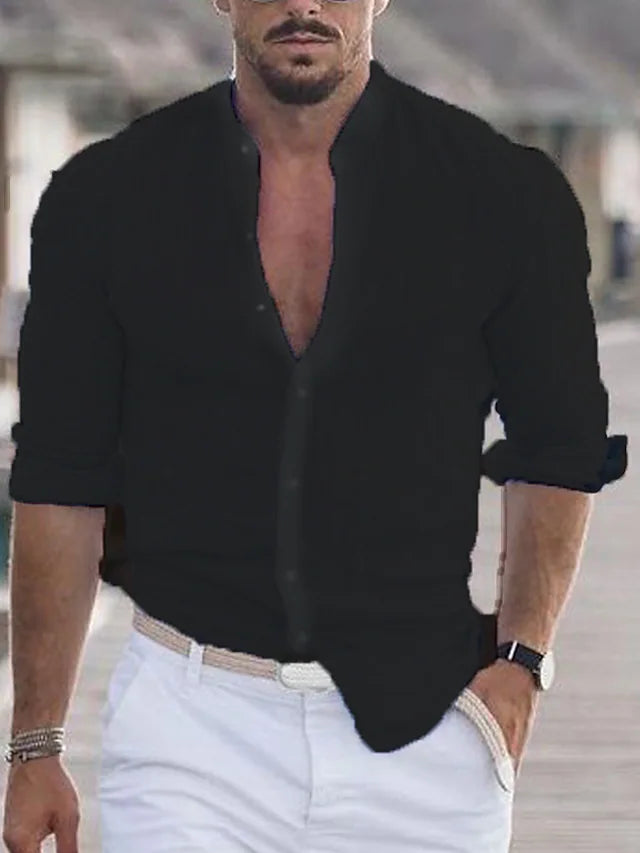 Men's Casual Henley Shirt | Long Sleeve