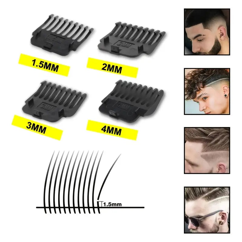 3-Piece Men's Hair and Beard Grooming Set, Wireless Trimmers with LED Display, USB Rechargeable