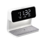 3-in-1 Bedside Lamp with Wireless Charging – LCD Alarm Clock and Touch Dimmable LED Table Light