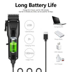 3-Piece Men's Hair and Beard Grooming Set, Wireless Trimmers with LED Display, USB Rechargeable
