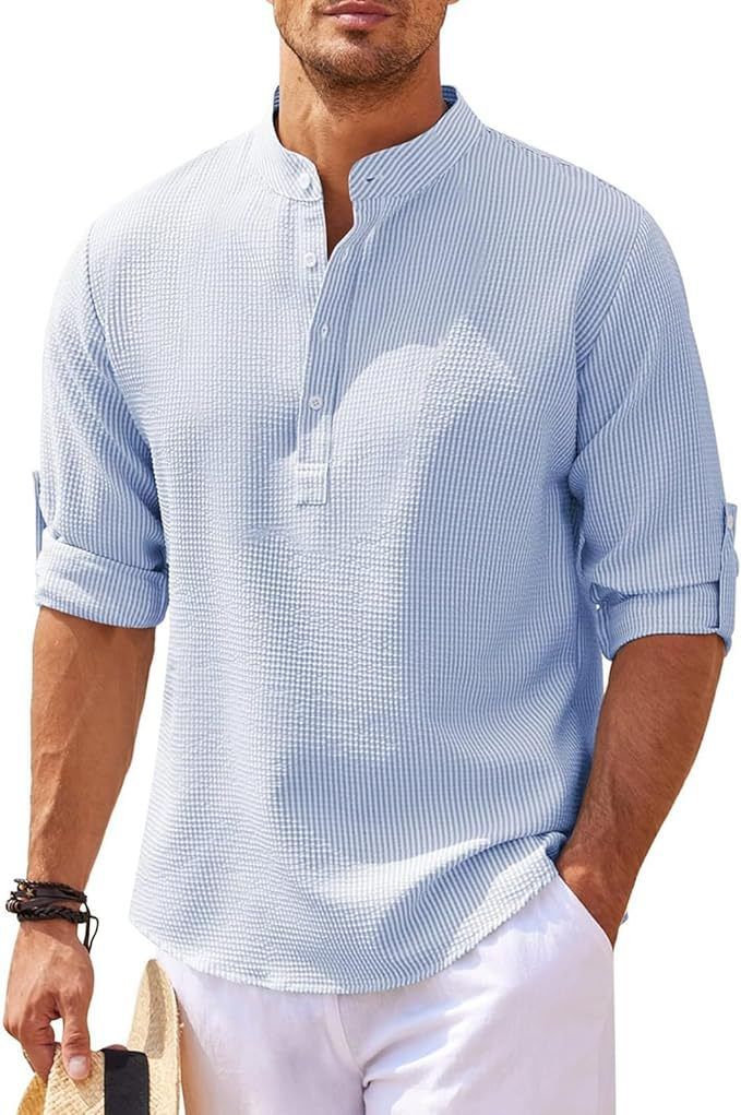 Men's Long Sleeve Henley Shirt | Casual