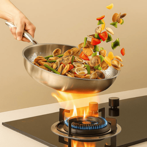 High-Quality Titanium Frying Pan – Uncoated Cookware Suitable for All Stove Types
